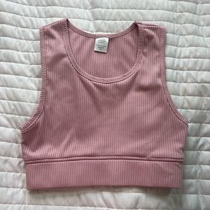 Girls pink cropped tank top